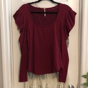 Free People striped long sleeve top